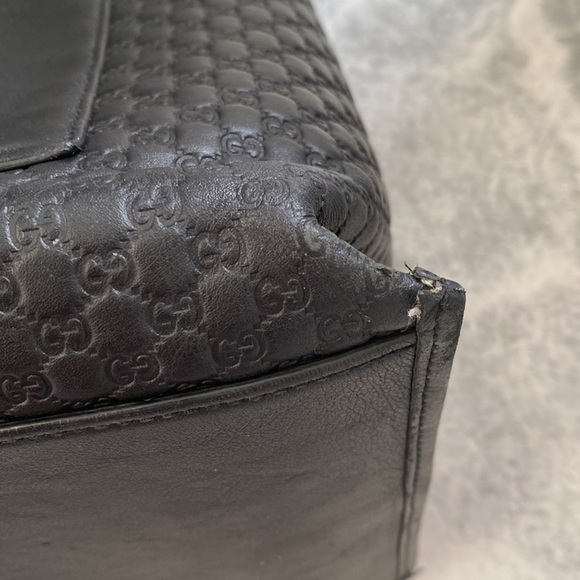 Gucci Guccissima Black Leather Tote Bag (Larger Size) - Picture 12 of 16